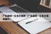 广东麻将一亿多少钱啊（广东麻将一亿多少钱啊图片）