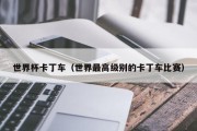 世界杯卡丁车（世界最高级别的卡丁车比赛）