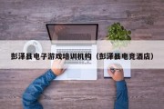 彭泽县电子游戏培训机构（彭泽县电竞酒店）