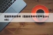 德国获得世界杯（德国世界杯夺冠阵容2014年）