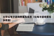 小学玩电子游戏教案及反思（玩电子游戏害处多教案）