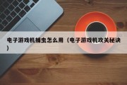 电子游戏机捕虫怎么用（电子游戏机攻关秘诀）