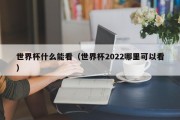世界杯什么能看（世界杯2022哪里可以看）
