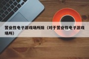 营业性电子游戏场所除（对于营业性电子游戏场所）