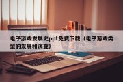 电子游戏发展史ppt免费下载（电子游戏类型的发展和演变）
