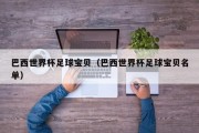 巴西世界杯足球宝贝（巴西世界杯足球宝贝名单）
