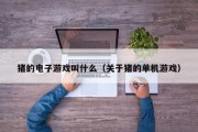 猪的电子游戏叫什么（关于猪的单机游戏）