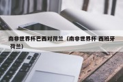 南非世界杯巴西对荷兰（南非世界杯 西班牙 荷兰）