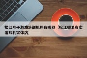 松江电子游戏培训机构有哪些（松江哪里有卖游戏机实体店）