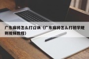 广东麻将怎么打口诀（广东麻将怎么打初学规则视频教程）