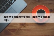 我看电子游戏的主要内容（我看电子游戏300字）