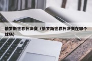 俄罗斯世界杯决赛（俄罗斯世界杯决赛在哪个球场）